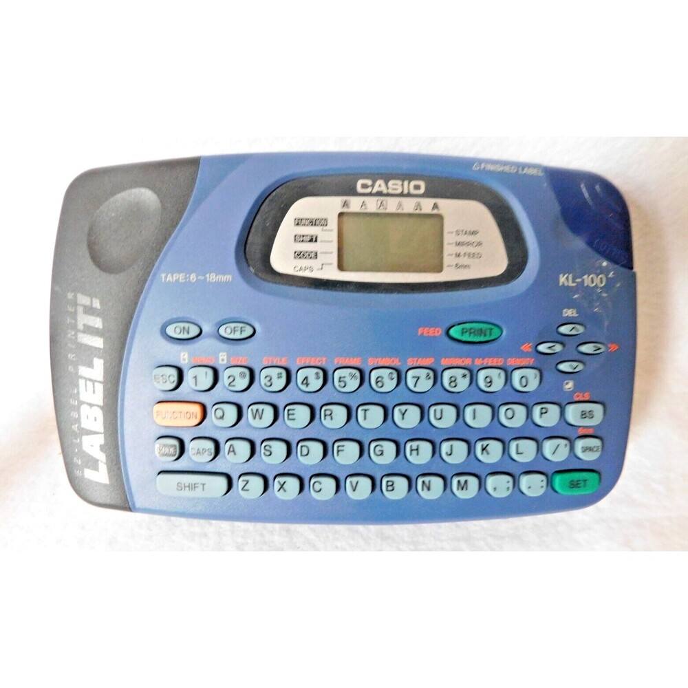 Casio KL-100 Blue EZ Label Printer Battery Operated Label It